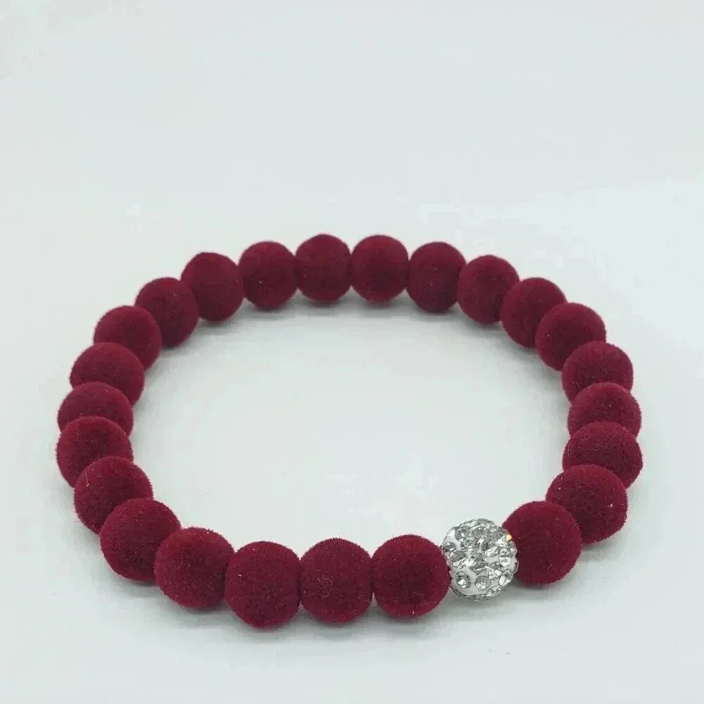 Handcrafted Velvet Bead Bracelet - Picture 1 of 2